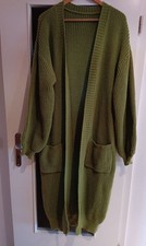 Oversize Strick-Mantel, Cardigan, m. 2 Taschen, Farbe: Salbei, Gr. XL-oversize