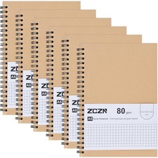 Notizbuch A5 kariert 6 Stück