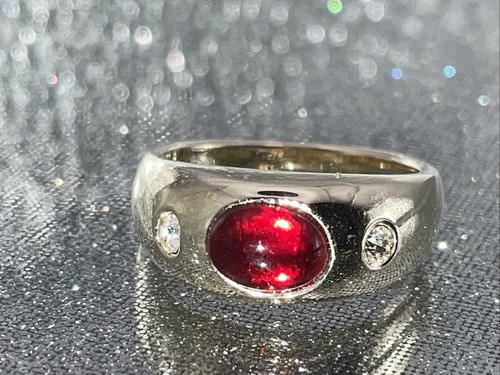 Vergold ring weiß roter - vergold., +