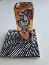 Kerzenständer von Sybille Onnen für Karlsruher Majolika, signiert, aus Sammlung