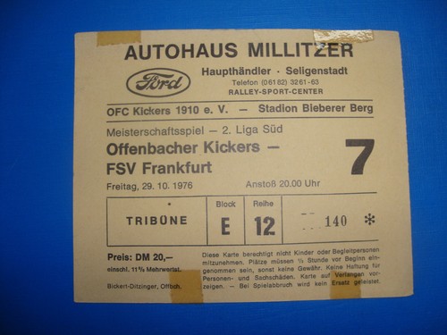Ticket ofc kickers - 76/77,