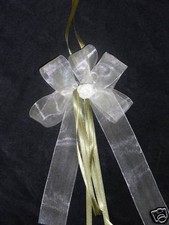 15 exclusive Autoschleifen weiß grün Hochzeit Autoschmuck Auto Deko Schleife