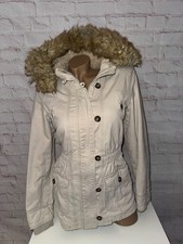 Pimkie Parka Cargostyle Kapuze abnehmbares Kunstfell beige braun Grösse 40