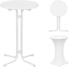 Hochtisch klappbar mit Abdeckung, runder Gartentisch, wetterfest, Ø 70 cm, Hocht