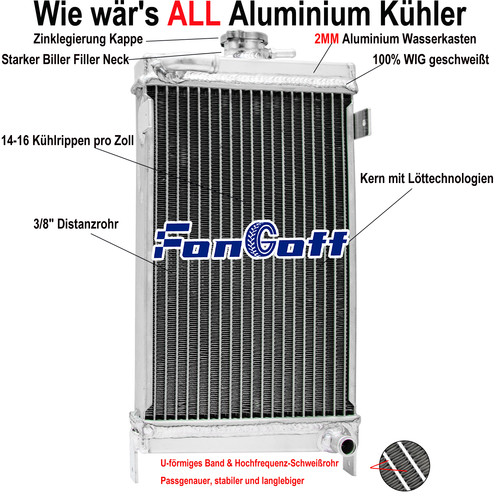 Reihig aluminium kühler - 3-reihig,