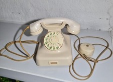Antikes Retro Bakelit Telefon Krone W48 Wählscheibe Weiss / Elfenbein / Beige