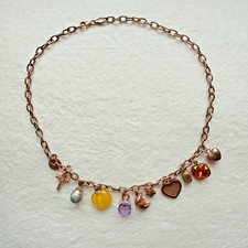 45cm Unikat-Bettel-Kette 925er Silber rosevergoldet, Heinzendorff