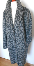 Trendy halblanger Wollmantel graues Leomuster "Olsen" made in Germany Gr. 42 Neu