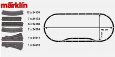 Märklin H0 C-Gleis-Oval 28-teilig mit 2 Weichen (190 cm x 76 cm) - NEU   5 Meter