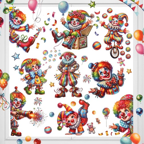 Witzige clown fensterbilder - witzige,