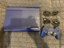 PS3 SUPERSLIM LIMITED AZURITE BLUE BLAU CECH-4004C KONSOLE + JOYSTICK