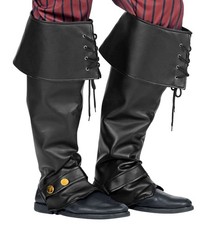 Stiefelüberzieher in Lederoptik - Stiefelstulpen schwarz Weihnachtsmann