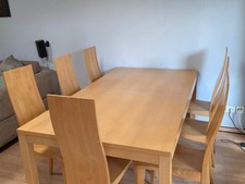 🌿 Hülsta Esstisch & 7 Stühle – Massiv Ahorn, modern & erweiterbar – Top Zustand