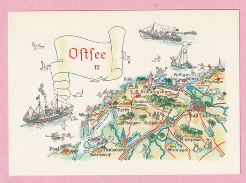 Ddr landkartenmotiv ostsee - ddr,