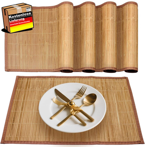 Bambus tischsets 4er pack - bambus,