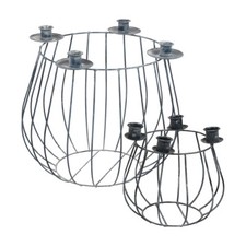 Kerzenhalter Metall Grau