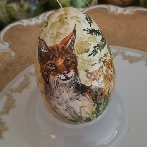Bemaltes gänseei motiv katze - bemaltes,