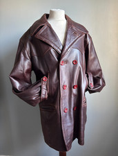 VINTAGE Leder PEA COAT XL 46