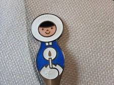 Anton MICHELSEN Danmark Silber Emaille Löffel ° Jahreslöffel ° Jul 1969