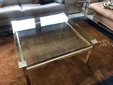 Couchtisch mit Kristallglasplatte, 100 x 100 cm 