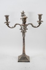 C26S73- Metall Kerzenleuchter versilbert 5-flammig  geschwert gemarkt HF&Co. 