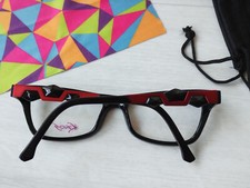 HINGUCKER Extravaganz Design KAOS Damen BRILLE schwarz rot Mod. KK262 Col.1 NEU