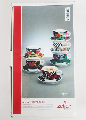 Zeller set hearts cappuccino - set,