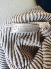 GUESS Strick-Kleid Damen, Lang, Gr. M, Beige, Viskose/Polyamid