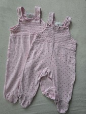 Baby Strampler  Mädchen, Zwillinge,  Gr 56, Rosa,  Herz, Topo Mini  -2 Stück