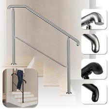 2-5 Stufen Eingangsgeländer Treppengeländer Handlauf Edelstahl für Außen & Innen