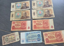 9 alte Geldscheine Sowjetunion Bulgarien Tschechoslowakei