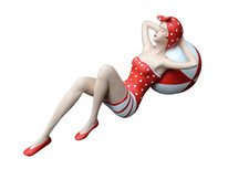 Dekofigur Badefrau liegend auf