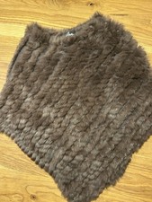 Fell Poncho Überwurf Braun