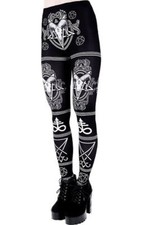 Leggings Satanic with Pentagram and Ram Skull von Restyle  Nugoth okkult Wicca