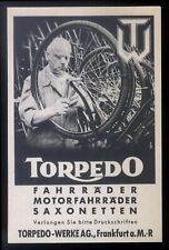 Alte Werbung Reklame 1942 Torpedo Fahrräder Fahrrad Torpedo-Werke Frankfurt 