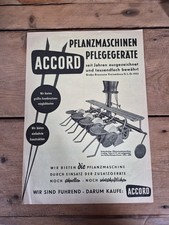 Orig. Schlepper Prospekt Accord Pflanzmaschinen Traktor Fendt Güldner IHC Eicher