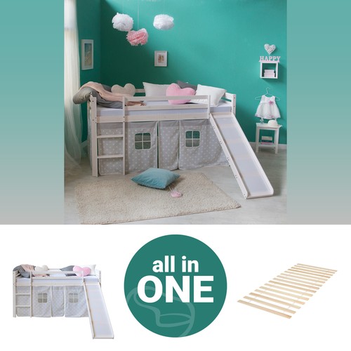 Hochbett 90x200 kinderbett mit - 90x200,