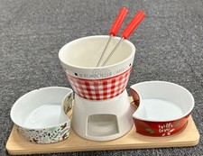 Schokoladenfondue Set mit 2 Servierschalen und 2 Spießen - Schokofondue