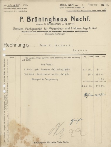 Rechnung berlin brüninghaus - rechnung,