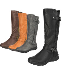 Women Faux Fur Lining Retro