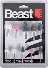 10 teiliges Set Schleifkörper Schleifstifte Multitool Akkuschrauber Rund Kegel