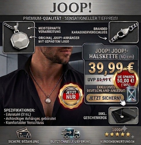 Joop halskette aus edelstahl - halskette,