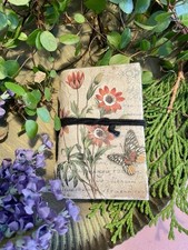 Mini Notizbuch, Kleines Notizbuch, Romantik, Vintagestil, Blumen, Flower.  