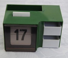 Schreibtisch Klapp Kalender Vintage 1980er Dunkelgrün Dauerkalender