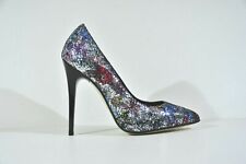 High Heel,Stiletto,"Fuss",Leder,bunt,Floralmuster,Italy,Gr.37,Höhe 11,5 cm