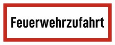 Feuerwehrzufahrt - Brandschutzzeichen - Hinweisschild auf Brandschutzeinricht...