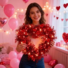 30 cm großer roter Herz Kranz