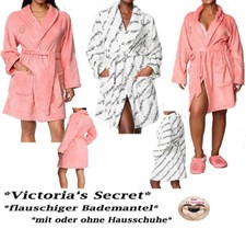 Victoria's Secret Bademantel flauschig kurz Cozy Robe Hausschuhe Gr. XS/S