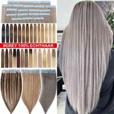 Tape In 100% Remy Echthaar Extensions Haarverlängerung Skin Weft 60Tressen Stück