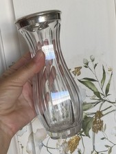 Antike Glasvase 800 Silber